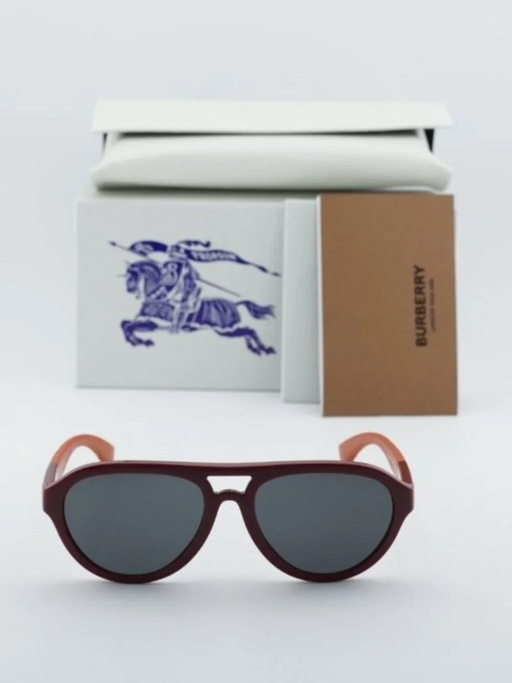 Burberry Kids JB4005U 418187 Aviator Sunglasses - Red/Dark Grey